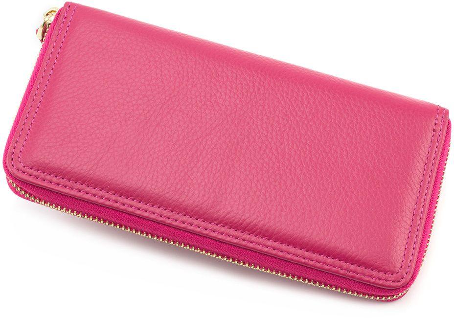 Женский кошелек розового цвета с золотистой фурнитурой BOSTON (16236)