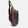 Чоловіча коричнева сумка-рюкзак із шкірозамінника через плече Monsen (22100) - 4