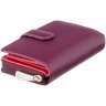 Вертикальный женский кошелек из натуральной кожи фиолетового цвета с RFID - Visconti Carmelo 68934 - 2