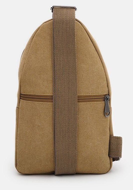 Средняя текстильная мужская сумка-слинг цвета хаки Monsen 71535