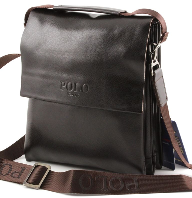 Мужская наплечная повседневная сумка из эко-кожи от POLO Classic Collection (10236)