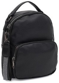 Черный женский рюкзак из экокожи с выраженной фактурой Monsen 71835