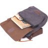 Стильная мужская сумка-барсетка из плотного текстиля в черном цвете Vintage (2421225) - 6