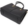 Стильная сумка для деловой женщины из натуральной кожи черного цвета Vintage (2422085) - 3