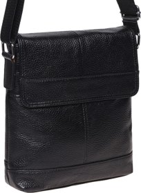Чоловіча шкіряна сумка класичного стилю в чорному кольорі Borsa Leather (21321)