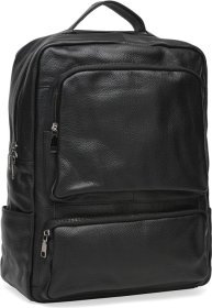Вместительный мужской кожаный рюкзак черного цвета Keizer (56935)