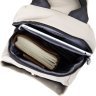 Светло-серая мужская сумка-слинг из нейлона на молнии Vintage (20631) - 4