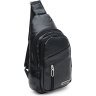 Чоловіча чорна сумка-рюкзак із шкірозамінника через плече Monsen (22099) - 1