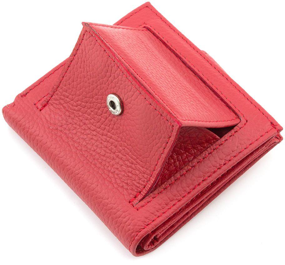 Небольшой кожаный кошелек красного цвета ST Leather (16513)