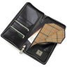 Дорожный кошелек из натуральной кожи черного цвета с ремешком на запястье Visconti 68935 - 8
