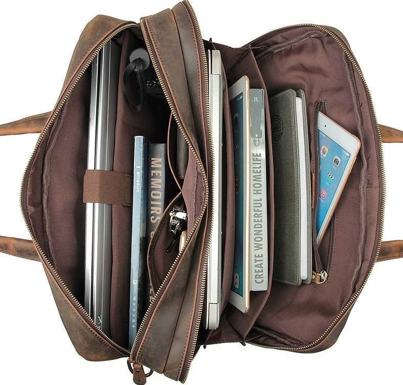 Вместительная сумка для ноутбука и документов из натуральной кожи VINTAGE STYLE (14522)