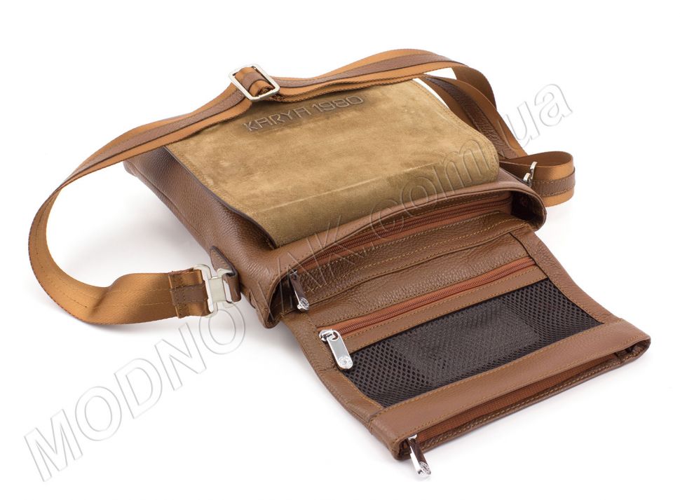 Фирменная мужская сумка светло-коричневого цвета - KARYA (10395)