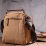 Небольшая мужская сумка-барсетка из плотного текстиля песочного цвета Vintage (2421226) - 8