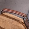 Небольшая мужская сумка-барсетка из плотного текстиля песочного цвета Vintage (2421226) - 9