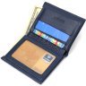 Мужской компактный кошелек вертикального типа из натуральной кожи в синем цвете CANPELLINI (2421872) - 4
