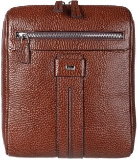 Мужская сумка-планшет рыжего цвета из натуральной кожи DESISAN (19201)
