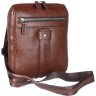 Мужская сумка-планшет рыжего цвета из натуральной кожи DESISAN (19201) - 4