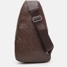 Чоловіча коричнева сумка-рюкзак зі шкірозамінника на дві блискавки Monsen (22109) - 3
