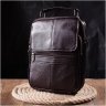 Коричневая мужская сумка-барсетка среднего размера из натуральной кожи Vintage 2421304 - 7