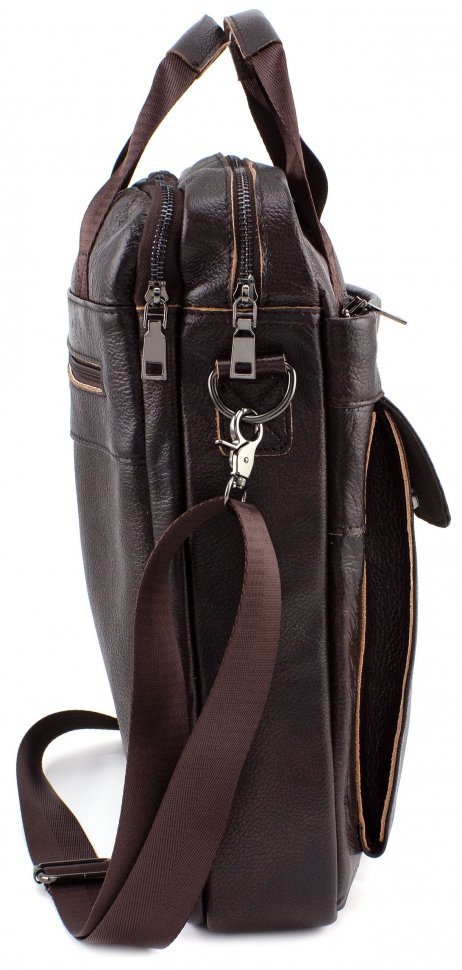Большая мужская сумка из коричневой кожи Leather Collection (10075)