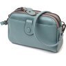 Серо-голубая женская сумка-клатч из натуральной кожи на две молнии Vintage (2422087)  - 1