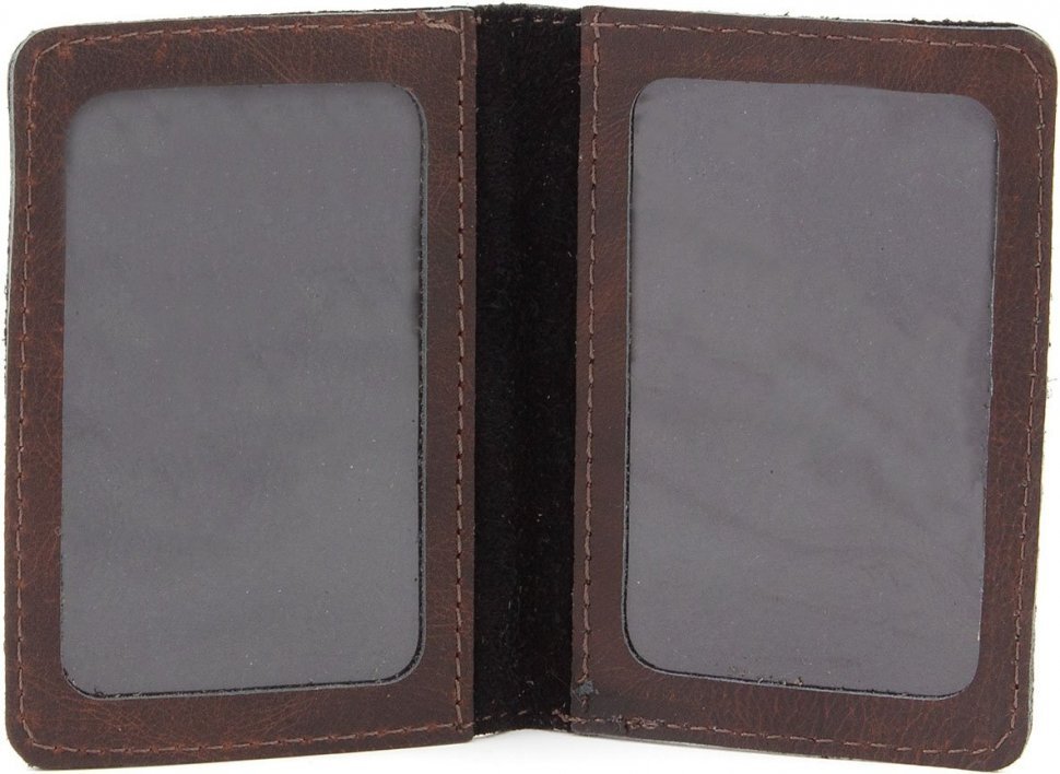 Коричневая  кожаная обложка для ID-паспорта и водительских прав ST Leather (17773)