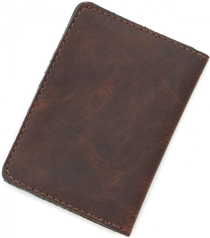 Коричневая  кожаная обложка для ID-паспорта и водительских прав ST Leather (17773)