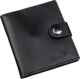 Мужское портмоне из натуральной кожи классического черного цвета с монетницей SHVIGEL (2416221)