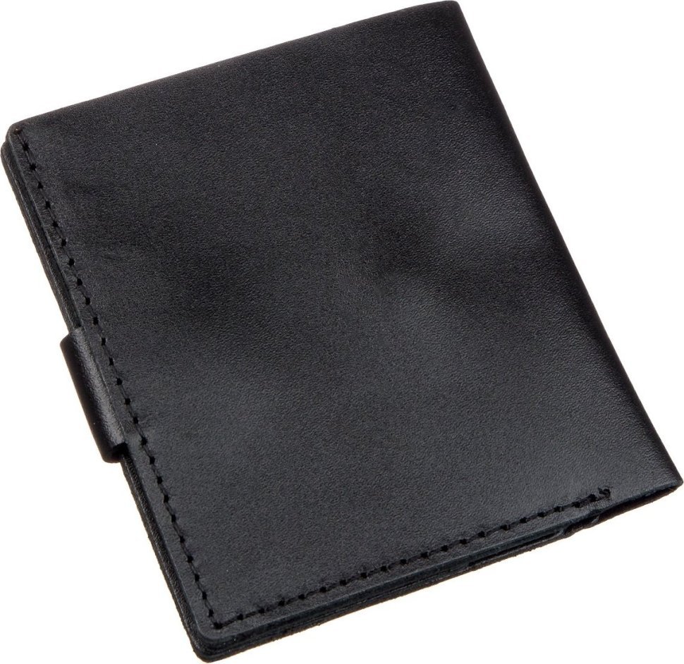 Мужское портмоне из натуральной кожи классического черного цвета с монетницей SHVIGEL (2416221)