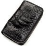 Мужской кошелек- клатч из черной кожи крокодила на застежке CROCODILE LEATHER (024-18174) - 1