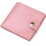 Горизонтальный женский кошелек из натуральной розовой кожи с застежкой на кнопку Shvigel (2416467) - 1