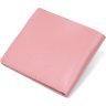 Горизонтальный женский кошелек из натуральной розовой кожи с застежкой на кнопку Shvigel (2416467) - 2
