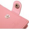 Горизонтальный женский кошелек из натуральной розовой кожи с застежкой на кнопку Shvigel (2416467) - 5
