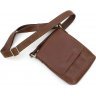 Кожаная мужская коричневая сумка через плечо высокого качества Grande Pelle (10423) - 4