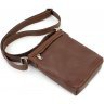 Кожаная мужская коричневая сумка через плечо высокого качества Grande Pelle (10423) - 5