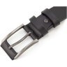 Кожаный брючный ремень черного цвета с сатиновой пряжкой Sergio Torri 35018 - 2