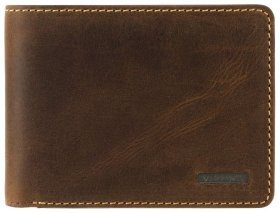 Чоловіче коричневе портмоне з натуральної шкіри з ефектом під старовину без монетниці Visconti Aldo 70738