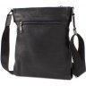 Кожаная мужская наплечная сумка черного цвета Leather Collection (10080) - 3