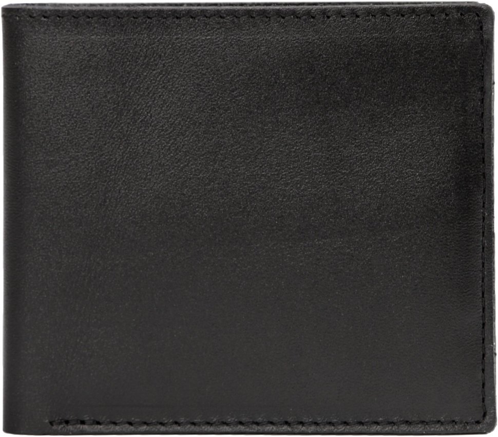 Черное мужское портмоне из натуральной кожи без монетницы SHVIGEL (2413790)