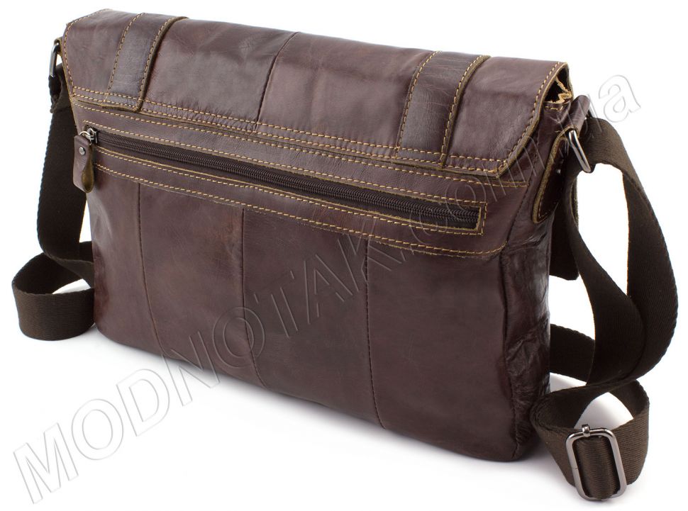 Винтажная сумка-мессенджер коричневого цвета KLEVENT (11532)