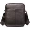 Компактная сумка на плечо из натуральной кожи коричневого цвета Vintage (14993) - 1
