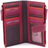 Вертикальный женский купюрник из натуральной кожи фиолетово-розового цвета c RFID - Visconti Bermuda 68838 - 2