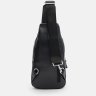 Вместительный мужской рюкзак-слинг из черной кожи через плечо Keizer (59138) - 3
