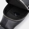 Вместительный мужской рюкзак-слинг из черной кожи через плечо Keizer (59138) - 5