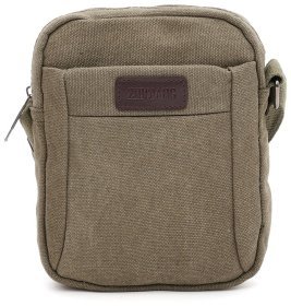 Зеленая мужская сумка на плечо из плотного текстиля Monsen 71539