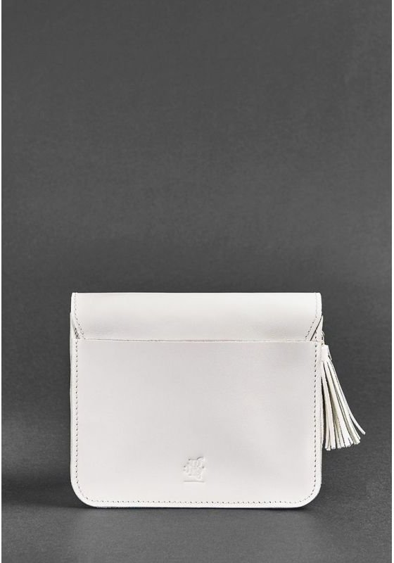 Белая женская бохо-сумка из качественной кожи BlankNote Лилу (12693)