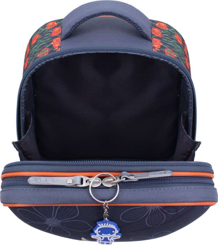Серый школьный рюкзак для девочек из текстиля с единорогом Bagland (53839)