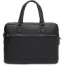 Мужская сумка для ноутбука и документов из черной зернистой кожи Borsa Leather (21323) - 1