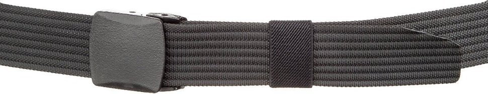 Плотный текстильный мужской ремень черного цвета с пряжкой-автомат Vintage (2420227)