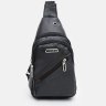 Мужской недорогой рюкзак-слинг через плечо из кожзама черного цвета Monsen (22104) - 2